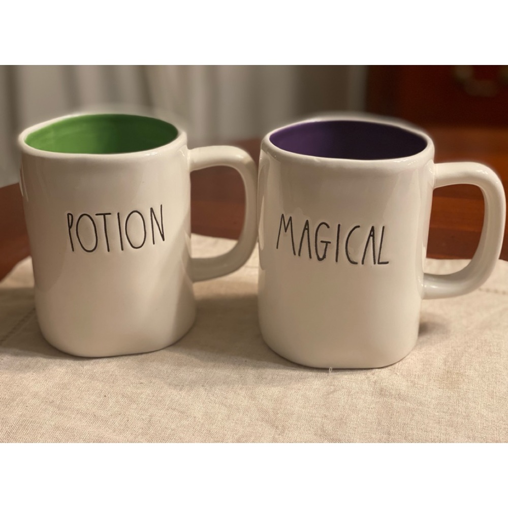 Rae Dunn Halloween Potion and Magical mugs